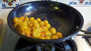 Sauted Sungold Tomatoes- great with fresh pasta  